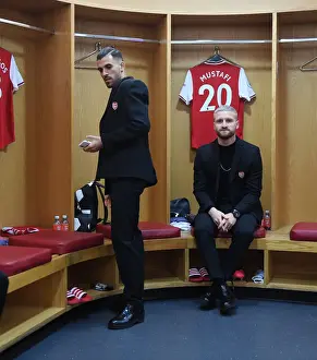 Arsenal FC: Dani Ceballos and Shkodran Mustafi in the Home Changing Room - Arsenal v Everton, Premier League 2019-2020