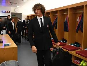 Arsenal FC: David Luiz in the Changing Room Before Arsenal v Crystal Palace (2019-20)