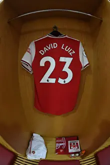 Arsenal FC: David Luiz's Shirt in Emirates Changing Room Before Arsenal v Burnley Match