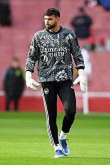 Arsenal FC: David Raya's Focused Warm-Up at Emirates Stadium (2023-24)