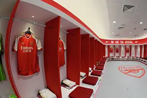 Arsenal V Sevilla 2023-24 Prints: Arsenal FC Dressing Room: Pre-Match Huddle vs Sevilla FC, UEFA Champions League 2023/24