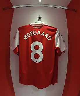 Arsenal FC: Eddie Nketiah's Match-Ready Shirt in Emirates Changing Room (2022-23)