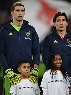 Images Dated 25th October 2019: Arsenal FC: Emi Martinez and Hector Bellerin with Player Escorts - UEFA Europa League 2019-20