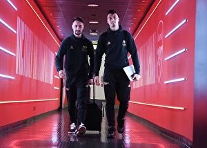 Arsenal v Crystal Palace 2022-23 Collection: Arsenal FC: Fabio Vieira and Gabriel Martinelli Arrive at Emirates Stadium for Arsenal v Crystal