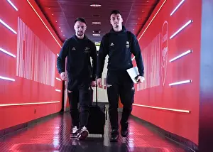 Arsenal V Crystal Palace 2022-23 Prints: Arsenal FC: Fabio Vieira and Gabriel Martinelli Arrive at Emirates Stadium for Arsenal v Crystal Palace (2022-23)