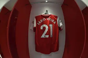 Arsenal FC: Fabio Vieira's Empty Jersey in Arsenal Changing Room Before Arsenal v AFC Bournemouth (2022-23)