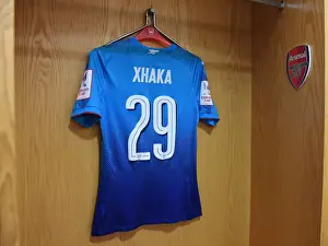 Arsenal FC: Granit Xhaka's Emirates Cup Jersey in the Changing Room