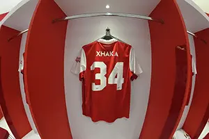 Arsenal FC: Granit Xhaka's Shirt in Arsenal Changing Room Before Arsenal vs Juventus (2022-23)
