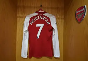 Arsenal FC: Henrikh Mkhitaryan's Game-Worn Shirt in Arsenal Dressing Room (Arsenal v Everton, 2017-18)