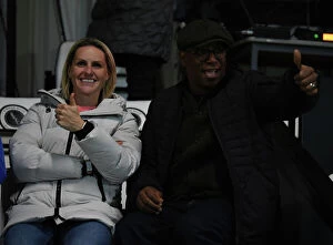 Images Dated 16th September 2022: Arsenal FC: Ian Wright and Kelly Smith Cheer on Women's Team vs Brighton & Hove Albion in FA WSL