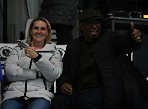 Arsenal Women V Brighton And Hove Albion Women 2022-23 Prints: Arsenal FC: Ian Wright and Kelly Smith Cheer on Women's Team vs Brighton & Hove Albion in FA WSL