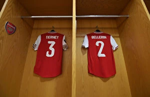 Images Dated 24th October 2019: Arsenal FC: Kieran Tierney and Hector Bellerin Prepare for Vitoria Guimaraes Clash in Europa