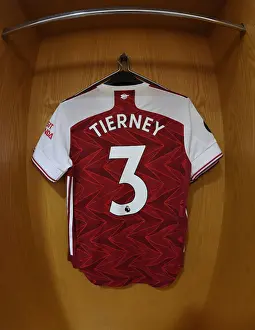 Arsenal FC: Kieran Tierney's Jersey Hangs in Emirates Stadium Changing Room Ahead of Arsenal v Watford Match (2019-20)