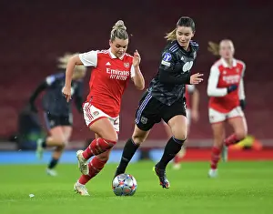 Arsenal Women V Olympique Lyonnais 2022-23 Prints: Arsenal FC: Kim Little's Champion Showdown Jersey vs Olympique Lyonnais (December 2022)
