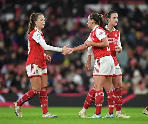 Arsenal Women V Olympique Lyonnais 2022-23 Prints: Arsenal FC: Kim Little's Unwavering Focus Before Champions League Clash with Olympique Lyonnais (2022-23)