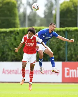 Arsenal FC: Lino Sousa in Action during Arsenal's Pre-Season Training vs Ipswich Town, July 2022