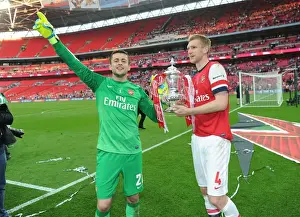 Arsenal FC: Lukasz Fabianski and Per Mertsacker Celebrate FA Cup Victory