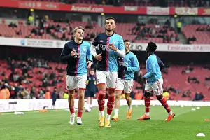 Arsenal FC: Martin Odegaard and Ben White Warm Up Ahead of Arsenal v Southampton Premier League Clash