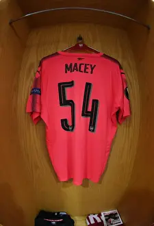 Arsenal FC: Matt Macey's Match-Ready Jersey in Emirates Stadium Changing Room (Arsenal v BATE Borisov, UEFA Europa League)