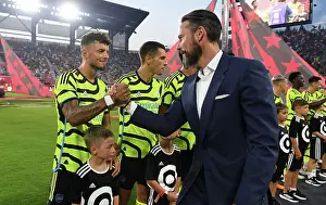 Arsenal FC at MLS All-Star Game: Josh Kroenke Interacts with Ben White