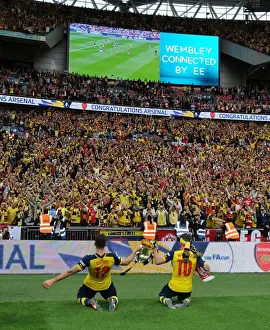 Arsenal FC: Olivier Giroud and Jack Wilshere's FA Cup Victory Celebration Amidst Adoring Fans (2015)