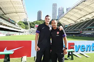 Arsenal FC Players Vito Mannone and Theo Walcott Before Kitchee FC Match, 2012