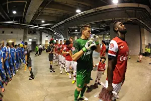 Arsenal FC Players Wojciech Szczesny and Johan Djourou in the Tunnel Before Kitchee FC Match (2012)