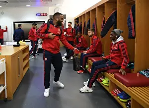 Arsenal FC: Pre-Match Huddle - Alex Lacazette and Ainsley Maitland-Niles in the Changing Room (Arsenal v Southampton, 2019-20)
