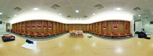 Images Dated 13th March 2016: Arsenal FC: Pre-Match Huddle in the Changing Room before Arsenal vs