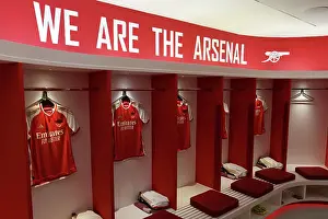 Arsenal FC: Pre-Match Huddle in the Dressing Room before Arsenal vs Crystal Palace, Premier League 2023-24