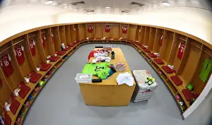 Arsenal FC: Pre-Match Huddle in Emirates Stadium Dressing Room vs AFC Bournemouth (2019-20)