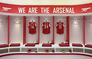 Arsenal FC: Pre-Match Huddle in Emirates Stadium Dressing Room vs West Ham United (2022-23)