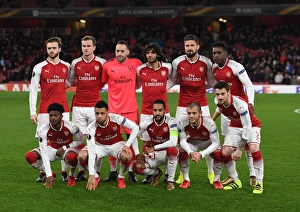 Arsenal V BATE Borisov 2017-18 Prints: Arsenal FC: Pre-Match Huddle vs BATE Borisov, UEFA Europa League (2017-18)