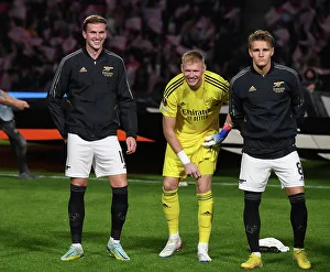 PSV Eindhoven V Arsenal 2022-23 Prints: Arsenal FC: Pre-Match Huddle vs PSV Eindhoven, UEFA Europa League 2022-23