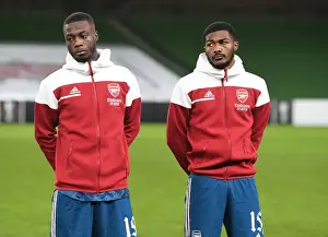 Dundalk V Arsenal 2020-21 Prints: Arsenal FC Pre-Match: Nicolas Pepe and Ainsley Maitland-Niles at Aviva Stadium (Dundalk v Arsenal)