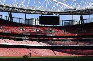 Arsenal V Wolverhampton Wanderers 2022-23 Prints: Arsenal FC: Pre-Match Pitch Preparations at Emirates Stadium (2022-23) vs Wolverhampton Wanderers