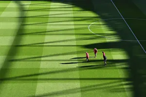 Arsenal FC: Pre-Match Pitch Preparations at Emirates Stadium (2023-24) - Arsenal vs Burnley