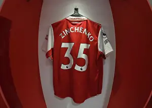Arsenal FC: Pre-Match Room - Zinchenko's Shirt Hangs Awaiting West Ham Clash (2022-23)