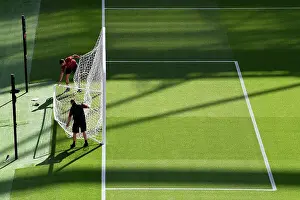 Arsenal FC: Preparing Emirates Stadium for Kick-off against Fulham - Premier League 2023-24