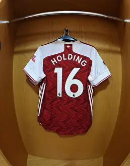 Arsenal FC: Rob Holding's Jersey Hangs in Emirates Stadium Changing Room Ahead of Arsenal v Watford Match