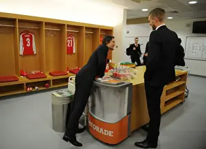 Arsenal FC: Rosicky and Mertesacker in the Home Changing Room before FA Cup Fifth Round Match vs Middlesbrough