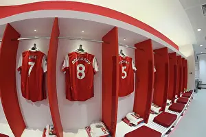 Arsenal V Newcastle United 2022-23 Prints: Arsenal FC: Saka and Odegaard Gear Up in Emirates Changing Room Ahead of Arsenal v Newcastle United (2022-23)