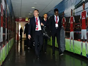 Arsenal V Barcelona 2015/16 Prints: Arsenal FC: Sanchez and Welbeck Head to the Changing Room Before UCL Showdown vs
