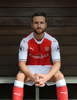 1st Team Photocall 2016-17 Prints: Arsenal FC: Shkodran Mustafi at 2016-17 Squad Photocall