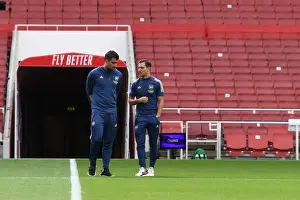 Arsenal V Norwich City 2019-20 Prints: Arsenal FC: Sokratis and Cedric Soares Prepare for Norwich City Clash (Premier League 2019-20)