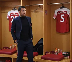 Arsenal V Newcastle United 2018-19 Prints: Arsenal FC: Sokratis in the Changing Room Before Arsenal v Newcastle United (April 2019)
