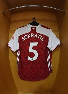 Arsenal FC: Sokratis Jersey Hangs in Emirates Stadium Changing Room Ahead of Arsenal v Watford Match (2019-2020)