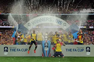 Arsenal V Aston Villa - FA Cup Final 2015 Prints: Arsenal FC Triumphs in FA Cup Final Against Aston Villa at Wembley Stadium