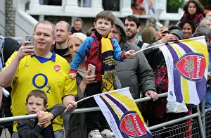 Arsenal FA Cup Final Victory Parade 2014-15 Prints: Arsenal FC: Unforgettable FA Cup Victory Parade with Thousands of Ecstatic Fans (2014-15)