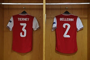 Images Dated 3rd October 2019: Arsenal FC: United in the Changing Room - Tierney and Bellerin's Pre-Match Huddle